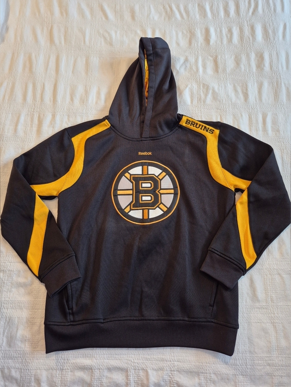 Reebok Boston Bruins boys Large 14/16 hoodie 2 pockets VVGUC